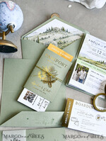WEDDING INVITATIONS passport to love/ beach wedding invites  Sage Green Passport Wedding Invitation, Wedding Cards  Boarding Pass,  Tuscany Passport Wedding Invitations  Abroad, Destination Wedding Invites, Travel Map Wedding Stationary15
