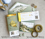 WEDDING INVITATIONS passport to love/ beach wedding invites  Sage Green Passport Wedding Invitation, Wedding Cards  Boarding Pass,  Tuscany Passport Wedding Invitations  Abroad, Destination Wedding Invites, Travel Map Wedding Stationary15