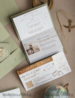 WEDDING INVITATIONS passport to love/ beach wedding invites  Gold Sage green Passport Wedding Invitation, Golden Wedding Cards Boarding Pass, Greenry Travel Passport Wedding Invitations Abroad, Destination Greece Wedding Invites, Tuscany Travel Map Wedding Stationary Italy World map 28