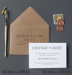   Save the date wedding announcement simple form card with an envelope2