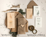 HOCHZEITS EINLADUNGEN Wald / Berge / Waldlandschaft Thema Wald Holz Hochzeits Einladung Suite mit Umschlägen, Moderne Rustikale Hochzeits Einladung, Natürliche Holzeinladungen Suite Hochzeitskarten, Natürliche Hochzeits Einladungen, Kieferwald Frosted Hochzeits Einladung Suite, Kiefernbäume Hochzeits Einladung.15