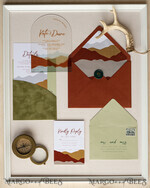 HOCHZEITS EINLADUNGEN Wald / Berge / Waldlandschaft Thema Bergmodernes Bogen-Acryl-Hochzeitsinvitation-Set, moderne Hochzeitskarten aus Arizona, klare Plexiglassuite-Hochzeitskarten, terrakotta Hochzeitskarten, Berghochzeitsinvitation-Set, salbeigrüne Hochzeitskarte aus Plexiglas.21