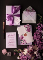 Elegant Lavender & Purple Glass or Acrylic Wedding Invitation Suite -  Customizable, Luxurious, and Unique Wedding Invites - GL4