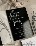WEDDING INVITATIONS Elegant Invites Classic Cards Black Halloween wedding invitation set, Gloss Black Acrylic Invites, Goth Wedding Stationery, skeleton lovers black plexi wedding invitations set21