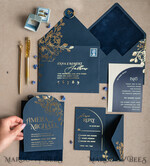 WEDDING INVITATIONS gold / rose gold / silver / glitter Elegant Arch Wedding Invitations Navy Blue, Velvet Pocket Dark blue Gold Modern Wedding, Wedding Invitation Suite, Arch Velvet Pocket Invitation set16