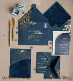 WEDDING INVITATIONS gold / rose gold / silver / glitter Elegant Arch Wedding Invitations Navy Blue, Velvet Pocket Dark blue Gold Modern Wedding, Wedding Invitation Suite, Arch Velvet Pocket Invitation set16