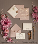 WEDDING INVITATIONS gold / rose gold / silver / glitter Gold Shimmer Wedding Invites, Blush Pink Glitter Wedding Cards, Glamour Golden Wedding Invitation Suite, Romantic Affordable Wedding Stationery9