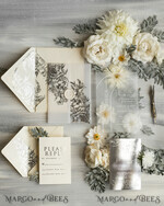 WEDDING INVITATIONS gold / rose gold / silver / glitter Acrylic Wedding invitation suite, Boho Glam Wedding Invitations, silver frozen Wedding Invitates, Elegant vellum Wedding Cards9