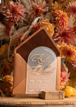 WEDDING INVITATIONS gold / rose gold / silver / glitter Fall Terracotta Modern Arch 3d Wedding Invitation Suite, Bespoke Frozen Acrylic Gold  wedding invitation set, Luxury Velvet Wedding Invitations Frosted Plexi Glass golden Names, Glamour Wedding Invitation Suite, 3D Gold mirror fall copper invites , Wedding Cards20