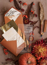 WEDDING INVITATIONS gold / rose gold / silver / glitter Fall Acrylic Frozen Wedding invitation suite, Terracotta Gold Boho Glam Wedding Invitations, Golden Shine Wedding Invitates, Elegant Gold Wedding Cards14