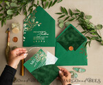 WEDDING INVITATIONS gold / rose gold / silver / glitter Arch Gold Acrylic wedding invitation suite, Velvet Pocket  Green Wedding Invites, Glamour Wedding Invitations, Greenery Wedding Set22