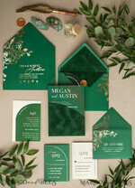 WEDDING INVITATIONS gold / rose gold / silver / glitter Arch Gold Acrylic wedding invitation suite, Velvet Pocket  Green Wedding Invites, Glamour Wedding Invitations, Greenery Wedding Set22