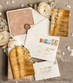 WEDDING INVITATIONS gold / rose gold / silver / glitter Arch Gold Acrylic wedding invitation, Luxury Pocket Nude Wedding Invites,  Glamour Wedding Invitation Suite9