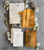 HOCHZEITS EINLADUNGEN Gold / Roségold / Silber / Glitzer Elegante goldene Hochzeitskarten, luxuriöse goldene Acryl-Hochzeitskarten, goldene Marmor-Hochzeitsinvitationen, Arch Glamour Hochzeitsinvitationen Set11