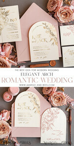 WEDDING INVITATIONS gold / rose gold / silver / glitter luxory Arch wedding invitation suite,  Glamour Wedding Invitations, gold and blush pink Wedding Invitations8