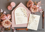 WEDDING INVITATIONS gold / rose gold / silver / glitter luxory Arch wedding invitation suite,  Glamour Wedding Invitations, gold and blush pink Wedding Invitations8