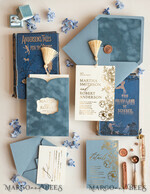 WEDDING INVITATIONS gold / rose gold / silver / glitter Luxory wedding invitations, Romantic dusty blue Velvet Wedding Invitations, Luxury Gold Foil Wedding Cards, Gold tassel Wedding Invitations9