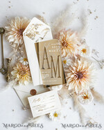 WEDDING INVITATIONS gold / rose gold / silver / glitter Acrylic Frozen Wedding invitation suite, Boho Glam Wedding Invitations, Golden Shine Wedding Invitates, Elegant Gold Wedding Cards17