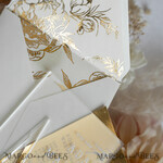 WEDDING INVITATIONS gold / rose gold / silver / glitter Acrylic Frozen Wedding invitation suite, Boho Glam Wedding Invitations, Golden Shine Wedding Invitates, Elegant Gold Wedding Cards17