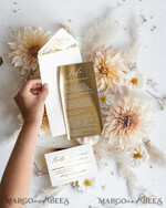 WEDDING INVITATIONS gold / rose gold / silver / glitter Acrylic Frozen Wedding invitation suite, Boho Glam Wedding Invitations, Golden Shine Wedding Invitates, Elegant Gold Wedding Cards17