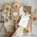 WEDDING INVITATIONS gold / rose gold / silver / glitter Custom Wedding invitations  velvet crem pocket, Elegant gold tassel Wedding Invitations, Gold Wedding Invitation Suite,  Luxury wedding Cards25