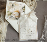 WEDDING INVITATIONS gold / rose gold / silver / glitter Ecru Chiffon bow beaded bespoke Elegant Ivory Gold Wedding Invitation Suite, White Perls Golden Wedding Cards, Elegant golden folder Wedding Stationery, Vellum etui with monogram32