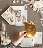 WEDDING INVITATIONS gold / rose gold / silver / glitter Acrylic Wedding invitations suite, Glamour Wedding Invitations, Golden Shine Wedding Invitation Suite, Luxury Gold Wedding Cards9