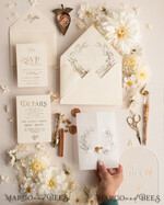 WEDDING INVITATIONS gold / rose gold / silver / glitter Arch Acrylic Wedding invitation suite, Boho Glam Wedding Invitations, Golden Shine Wedding Invitates, Elegant Gold Wedding Cards28