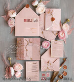 WEDDING INVITATIONS gold / rose gold / silver / glitter Blush Pink Marble Wedding invitations, Luxury Gold Foil Wedding Invitation set,  Acrylic cards, Marble Glamour Wedding Invitation Suite, Elegant  Wedding Cards Marble8