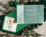 WEDDING INVITATIONS gold / rose gold / silver / glitter Greenery Gold wedding invitations, Glamour Acrylic  Wedding Invitations • Glitter Emerald Green Wedding Invitation Suite • Luxury Wedding Cards with Wax Seal5