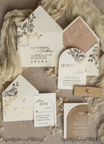 WEDDING INVITATIONS gold / rose gold / silver / glitter Arch Gold Ivory Gold wedding invitation suite, Ecru Floral Wedding Invites, Glamour Wedding Invitations, Elegant Wedding Set25