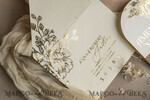 WEDDING INVITATIONS gold / rose gold / silver / glitter Arch Gold Ivory Gold wedding invitation suite, Ecru Floral Wedding Invites, Glamour Wedding Invitations, Elegant Wedding Set25