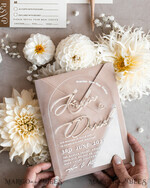 WEDDING INVITATIONS gold / rose gold / silver / glitter Arch Golden Acrylic wedding invitation suite, Velvet Beige Wedding Invites, Glamour Plexi Glass Wedding Invitations34