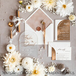 WEDDING INVITATIONS gold / rose gold / silver / glitter Arch Golden Acrylic wedding invitation suite, Velvet Beige Wedding Invites, Glamour Plexi Glass Wedding Invitations34