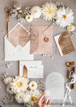 WEDDING INVITATIONS gold / rose gold / silver / glitter Arch Golden Acrylic wedding invitation suite, Velvet Beige Wedding Invites, Glamour Plexi Glass Wedding Invitations34