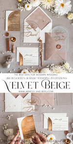 WEDDING INVITATIONS gold / rose gold / silver / glitter Arch Golden Acrylic wedding invitation suite, Velvet Beige Wedding Invites, Glamour Plexi Glass Wedding Invitations34