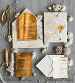 WEDDING INVITATIONS gold / rose gold / silver / glitter Arch Gold Acrylic wedding invitation, Luxury gold marble Wedding Invites, Glamour Ivory Wedding Invitation Suite12