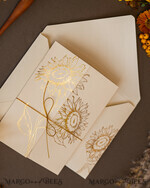 WEDDING INVITATIONS gold / rose gold / silver / glitter Luxury Gold Foil Wedding Invitations, Romantic Summer Wedding Stationery, Elegant Golden Sunflower Wedding Cards, Glamour Nude Wedding Stationery10