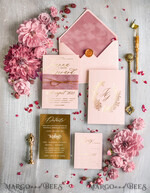WEDDING INVITATIONS gold / rose gold / silver / glitter Glamour Gold Foil Wedding Invitations, Luxury Velvet Wedding Cards, Romantic Blush Pink Wedding Invitation Suite, Bespoke Wedding Stationery10