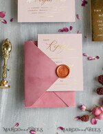 WEDDING INVITATIONS gold / rose gold / silver / glitter Glamour Gold Foil Wedding Invitations, Luxury Velvet Wedding Cards, Romantic Blush Pink Wedding Invitation Suite, Bespoke Wedding Stationery10