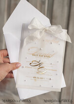 WEDDING INVITATIONS gold / rose gold / silver / glitter beaded bespoke Elegant pure white Gold Wedding Invitation Suite, Beaded Perls Wedding Cards, luxury Wedding Stationery, silk ribbon, vellum beaded etui with your monogram21