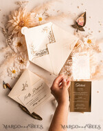 WEDDING INVITATIONS gold / rose gold / silver / glitter Acrylic Wedding invitations suite, Glamour Wedding Invitations, Golden Shine Wedding Invitation Suite, Luxury Gold Wedding Cards16