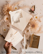 WEDDING INVITATIONS gold / rose gold / silver / glitter Acrylic Wedding invitations suite, Glamour Wedding Invitations, Golden Shine Wedding Invitation Suite, Luxury Gold Wedding Cards16