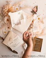 WEDDING INVITATIONS gold / rose gold / silver / glitter Acrylic Wedding invitations suite, Glamour Wedding Invitations, Golden Shine Wedding Invitation Suite, Luxury Gold Wedding Cards16