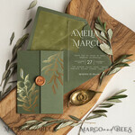 WEDDING INVITATIONS gold / rose gold / silver / glitter Velvet olive green Wedding invitations designs, Acrylic Wedding Invitations cards, Golden Shine Wedding Invitation Suite, Luxury Wedding Cards6