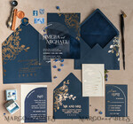 WEDDING INVITATIONS gold / rose gold / silver / glitter Navy Gold Arch Wedding invitations, Plexi Pocket Velvet Wedding Invitations, Dark Blue Gold Wedding Invitation Suite, Elegant  Wedding Cards33