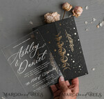 WEDDING INVITATIONS gold / rose gold / silver / glitter Halloween Moon phases Wedding Invitations Suite, Black Invitations, Spooky Halloween Invites, Gothic Wedding Invitation Cards, Skeleton Wedding Set black and gold31