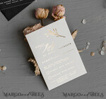 WEDDING INVITATIONS gold / rose gold / silver / glitter Halloween Moon phases Wedding Invitations Suite, Black Invitations, Spooky Halloween Invites, Gothic Wedding Invitation Cards, Skeleton Wedding Set black and gold31