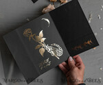 WEDDING INVITATIONS gold / rose gold / silver / glitter Halloween Moon phases Wedding Invitations Suite, Black Invitations, Spooky Halloween Invites, Gothic Wedding Invitation Cards, Skeleton Wedding Set black and gold31