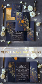 WEDDING INVITATIONS gold / rose gold / silver / glitter  Luxury Gold Foil Wedding Invitations, Elegant Navy Blue Wedding Invitation Suite, Glamour Golden Shine Wedding Cards, Bespoke Plexi Acrylic Wedding Invites6